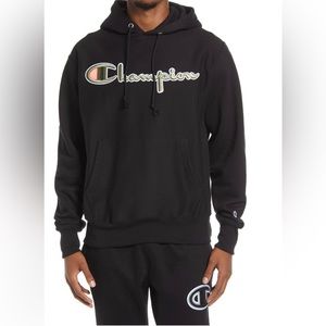 NWOT Champion Reverse Weave Script Logo Hooded Sweatshirt